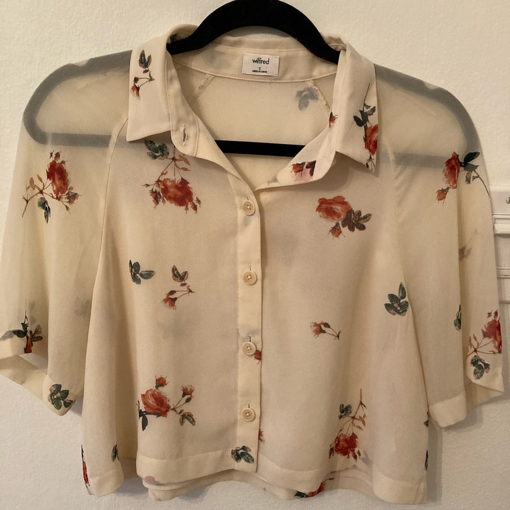 Wilfred Boxy Floral Cropped Blouse